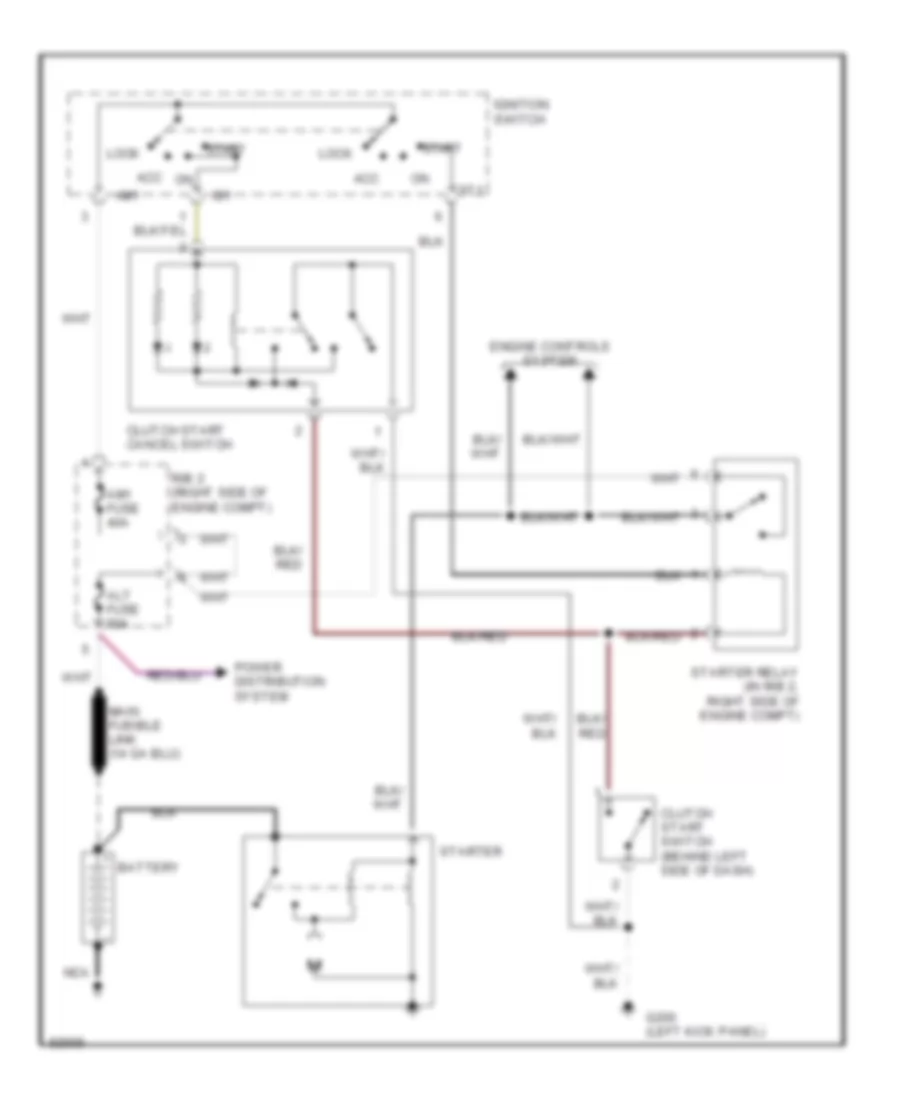 Starting Wiring Diagram M T for Toyota Cab  Chassis 1993
