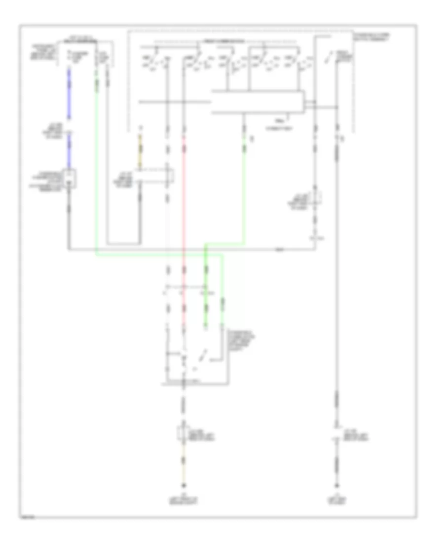 Электросхема передних стеклоочистителей дворников и омывателя лобового стекла для Toyota Prius 2014