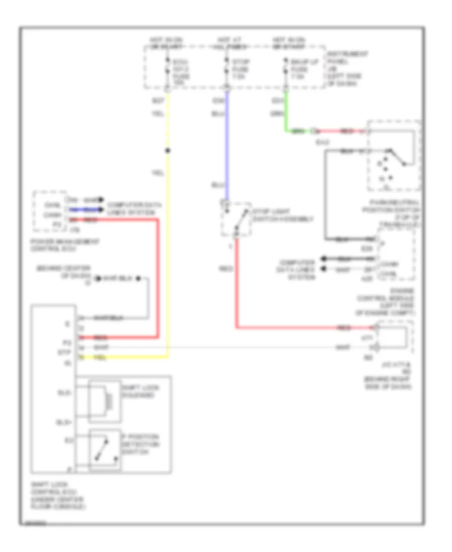Shift Interlock Wiring Diagram Except Hybrid with Smart Key System for Toyota Camry LE 2012