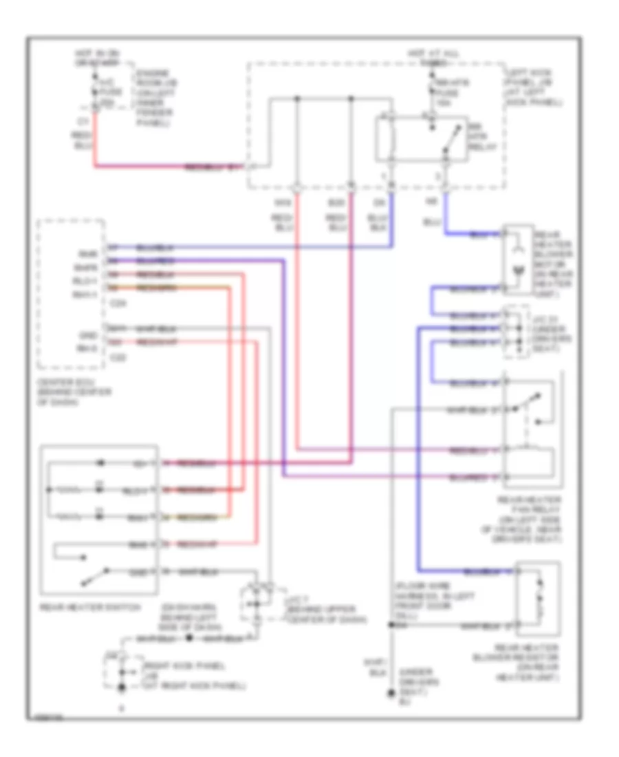 Rear Heater Wiring Diagram, with Navigation for Toyota Land Cruiser 2002