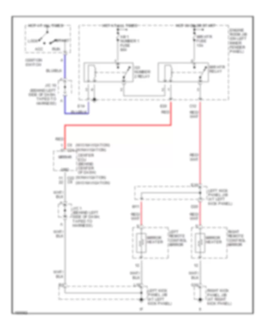 Heated Mirrors Wiring Diagram for Toyota Land Cruiser 2002