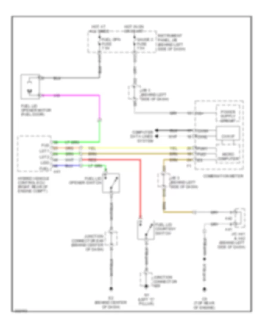 Fuel Door Release Wiring Diagram for Toyota Camry Hybrid 2010