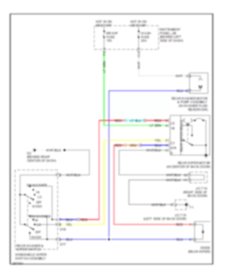 Rear Wiper Washer Wiring Diagram Hybrid for Toyota Highlander 2009