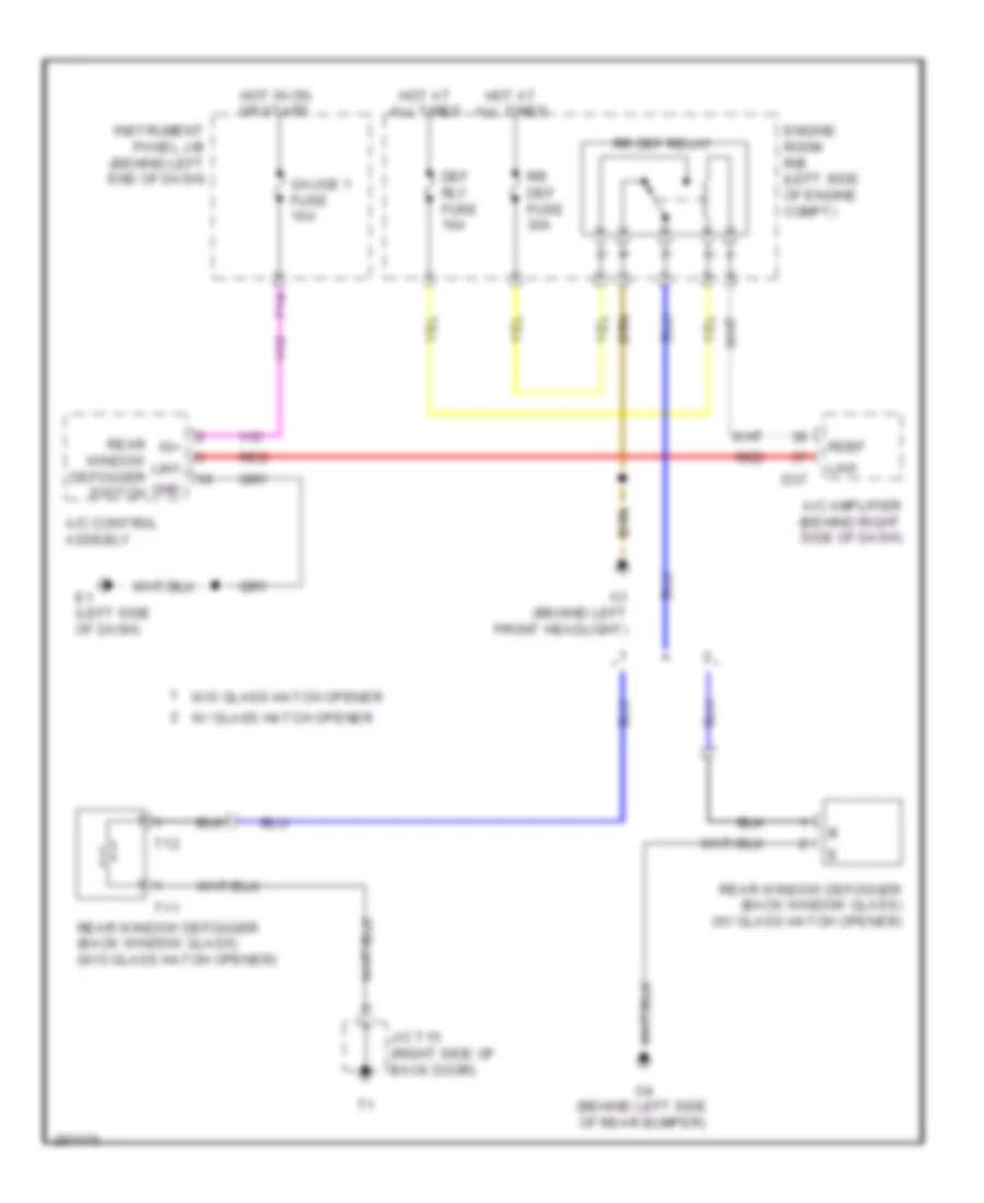 Rear Defogger Wiring Diagram for Toyota Highlander 2009