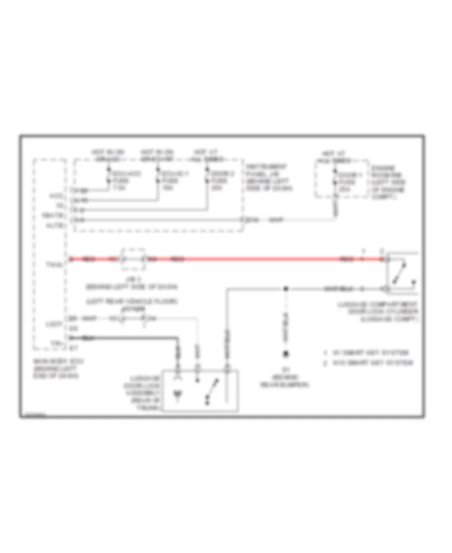 Tailgate Release Wiring Diagram Except Hybrid for Toyota Camry LE 2010