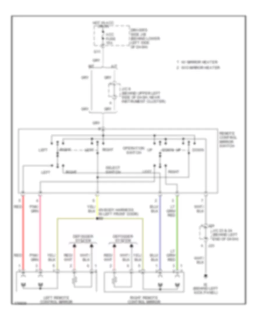 Power Mirrors Wiring Diagram for Toyota Tundra Limited 2003