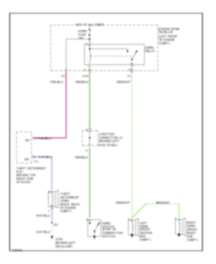 Horn Wiring Diagram for Toyota Camry LE 2000