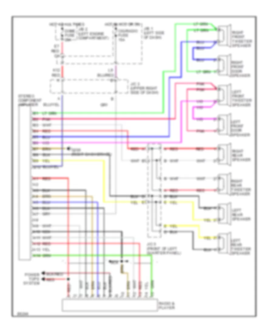 Radio Wiring Diagrams, Wagon with CD Player for Toyota Camry SE 1993