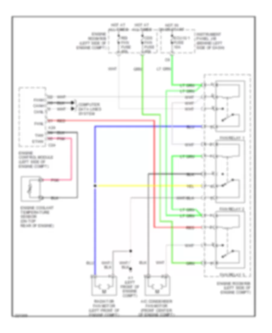 2.5L, Cooling Fan Wiring Diagram, Except Hybrid for Toyota Camry SE 2010