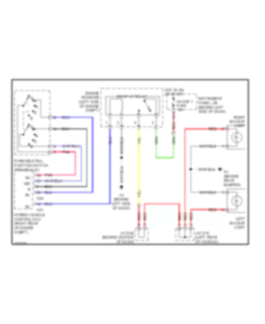 Backup Lamps Wiring Diagram Hybrid for Toyota Camry SE 2010