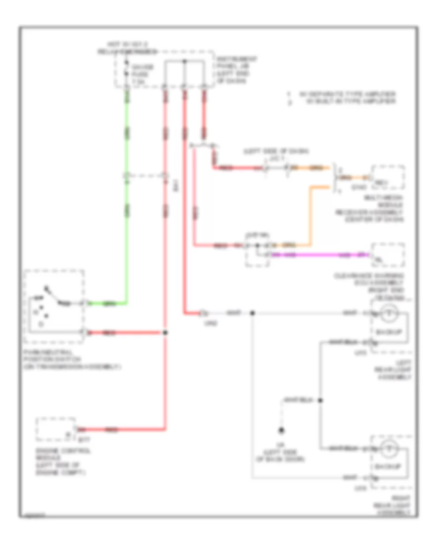 Backup Lamps Wiring Diagram, Except EV for Toyota RAV4 EV 2014