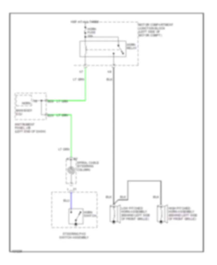 Horn Wiring Diagram EV for Toyota RAV4 EV 2014