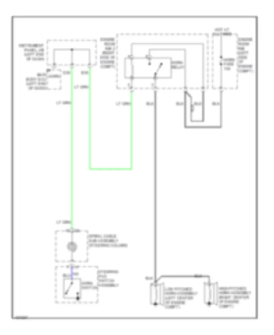 Horn Wiring Diagram, Except EV for Toyota RAV4 EV 2014