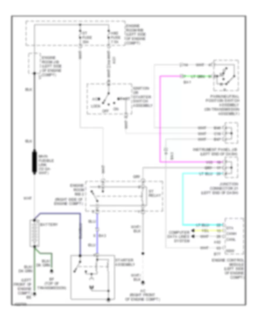 Starting Wiring Diagram, without Smart Key System for Toyota RAV4 LE 2014