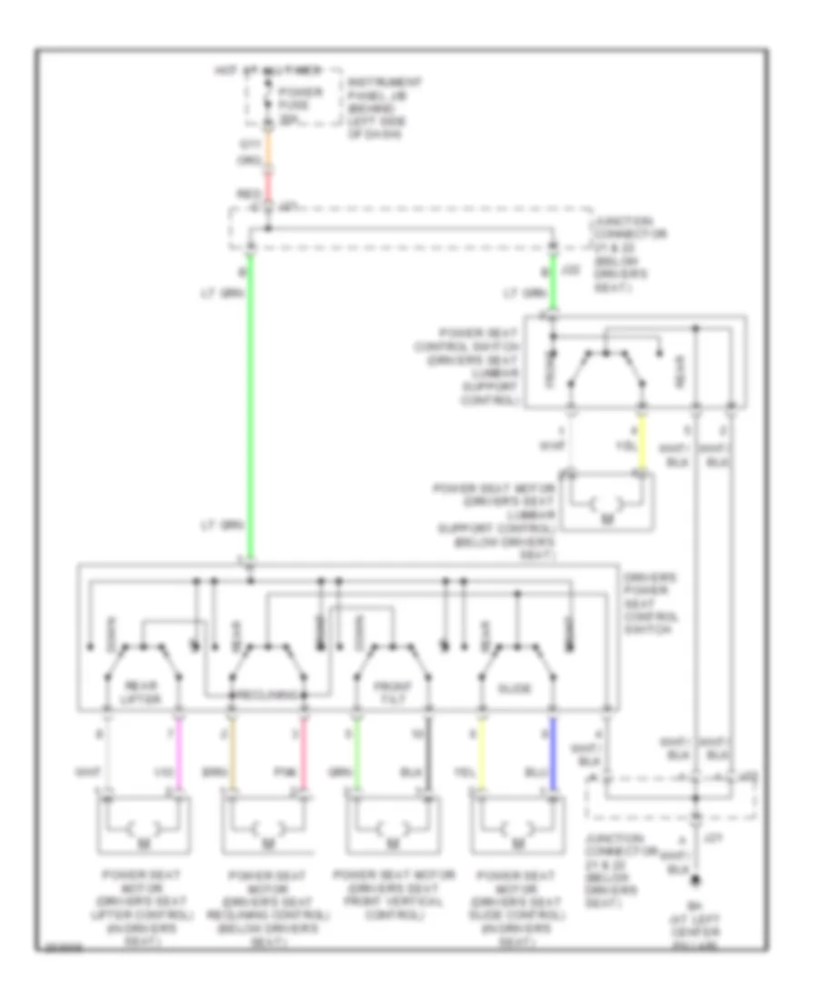 Driver Power Seat Wiring Diagram Except Hybrid for Toyota Highlander Limited 2007