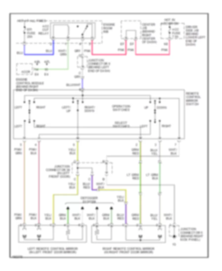 Power Mirrors Wiring Diagram for Toyota 4Runner Limited 2004