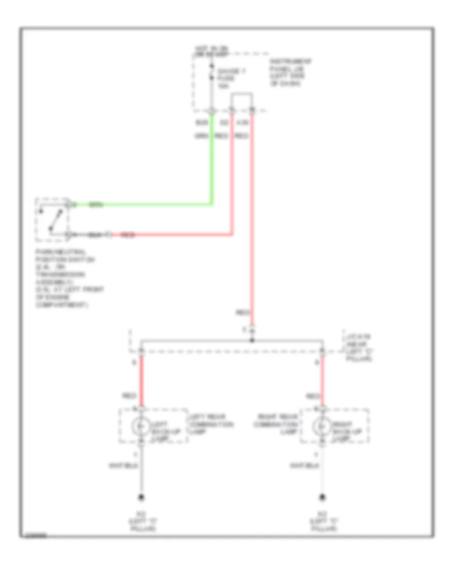 Back up Lamps Wiring Diagram for Toyota RAV4 Sport 2006