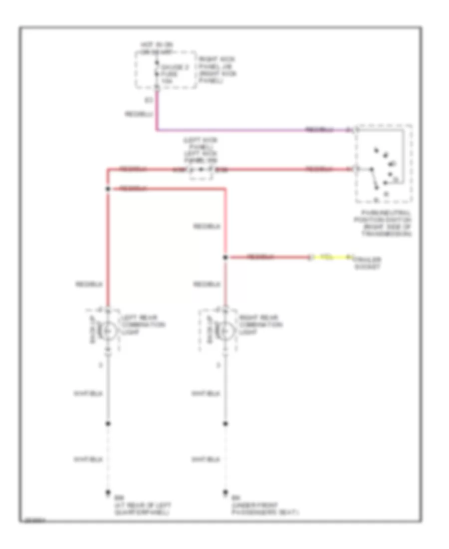 Back up Lamps Wiring Diagram for Toyota Land Cruiser 2007