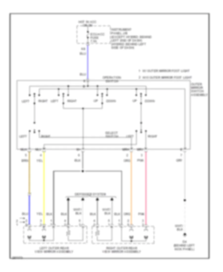 Power Mirrors Wiring Diagram for Toyota Highlander Limited 2008