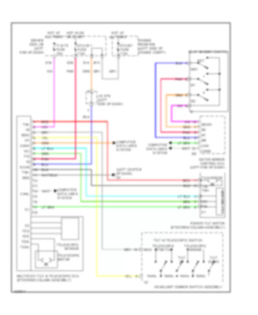 Memory Power Tilt  Power Telescopic Wiring Diagram for Toyota Sequoia SR5 2014