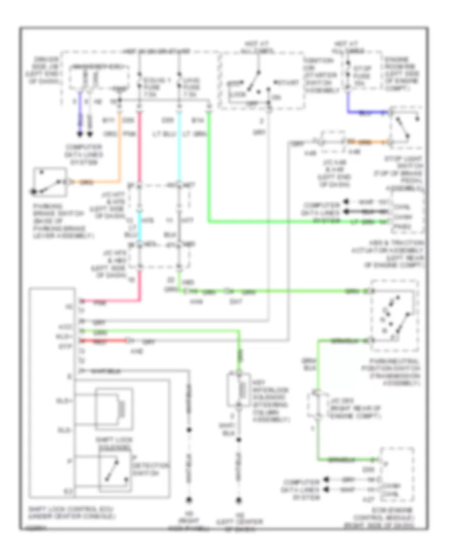 Shift Interlock Wiring Diagram for Toyota Sequoia SR5 2014