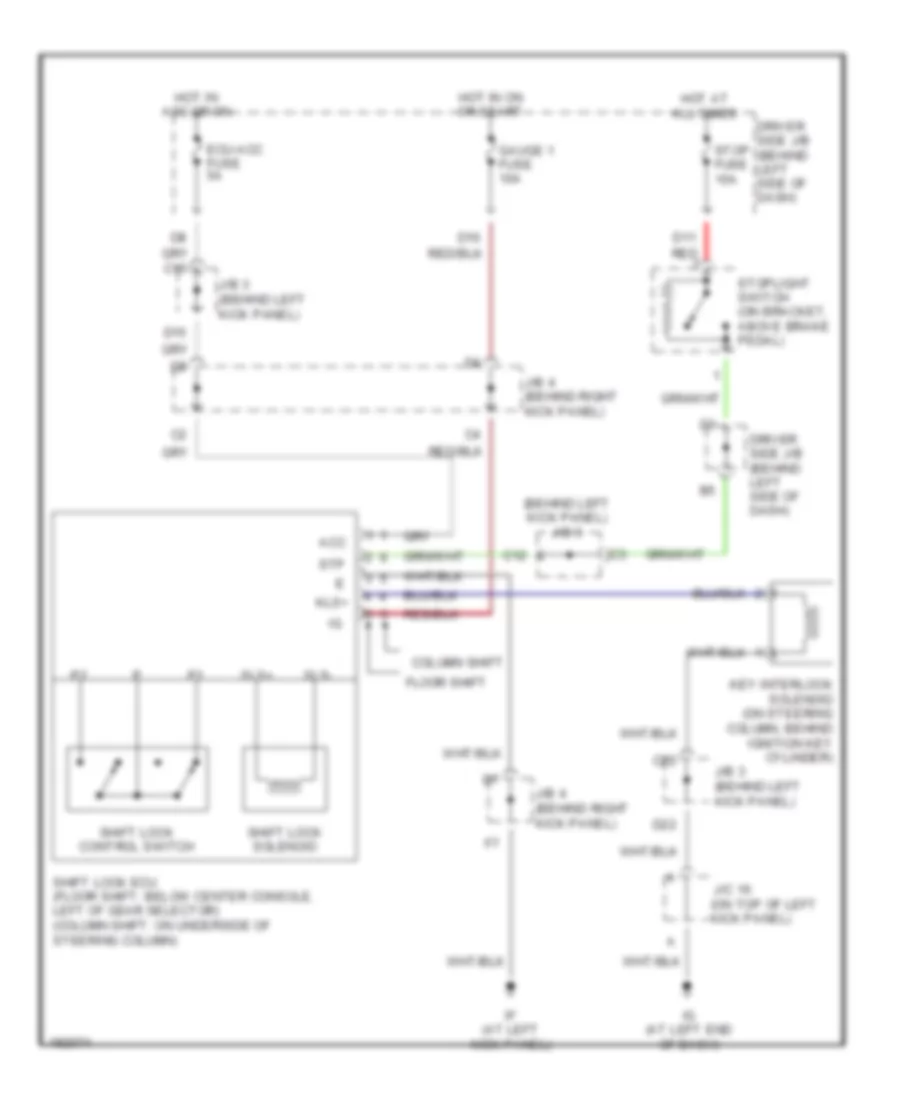 Shift Interlock Wiring Diagram for Toyota Avalon XL 2004