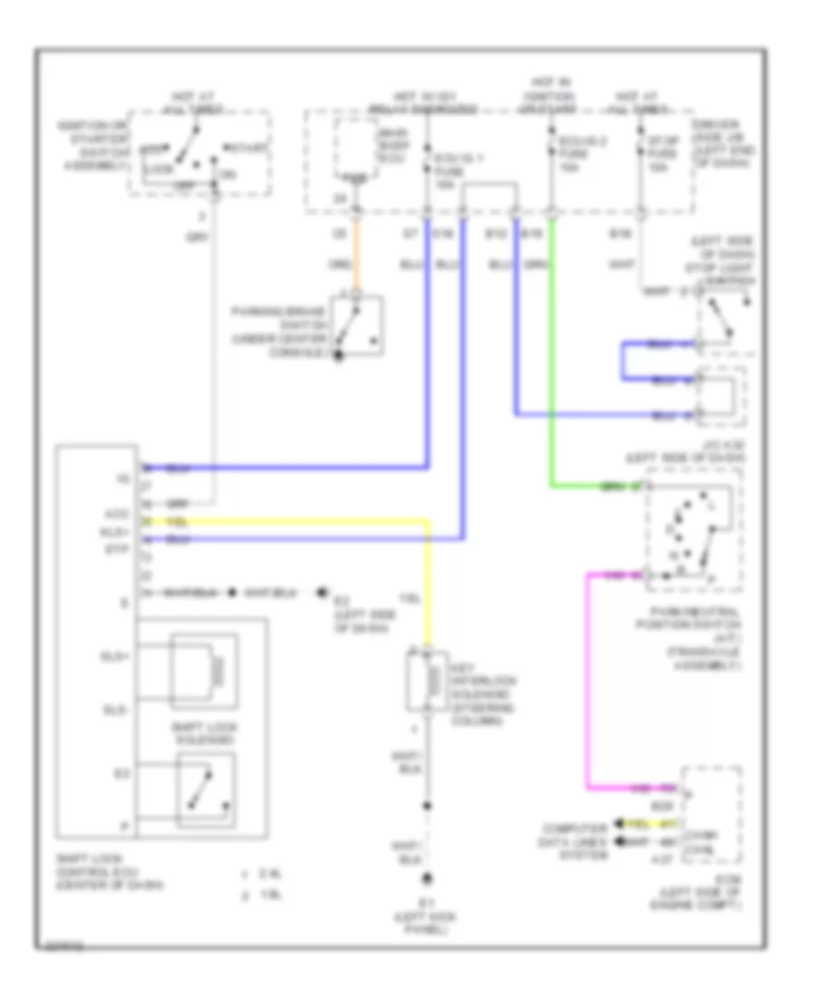 Shift Interlock Wiring Diagram for Toyota Matrix 2010