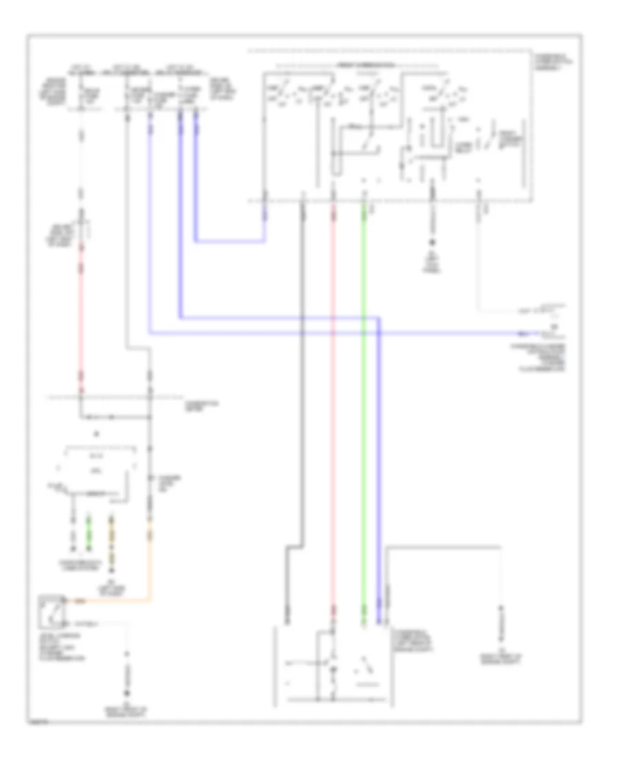 Электросхема передних стеклоочистителей дворников и омывателя лобового стекла для Toyota Matrix 2010