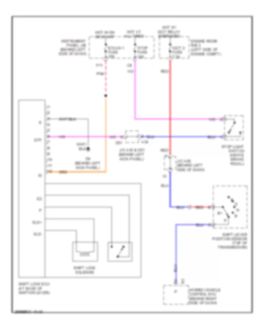 Shift Interlock Wiring Diagram, Hybrid for Toyota Highlander Sport 2008