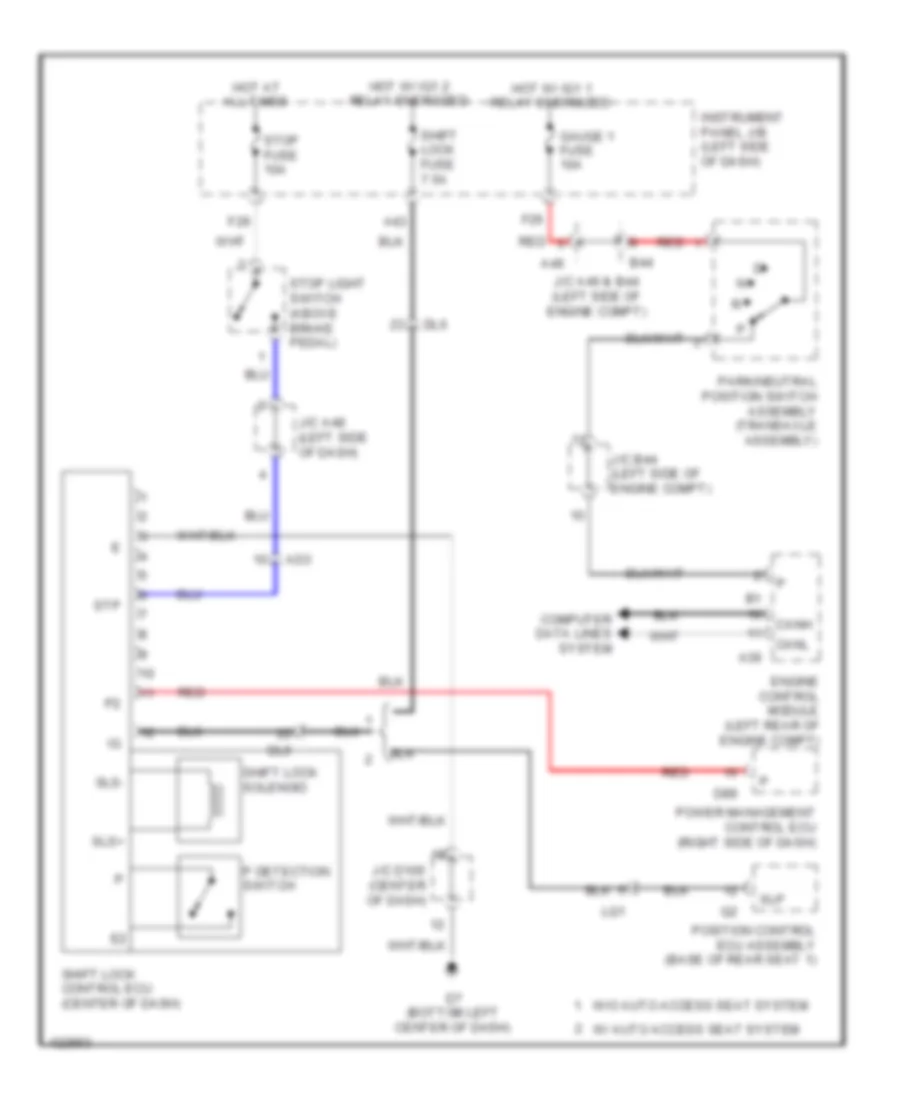 Shift Interlock Wiring Diagram with Smart Key System for Toyota Sienna 2014