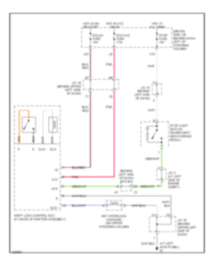 Shift Interlock Wiring Diagram for Toyota Sienna CE 2006