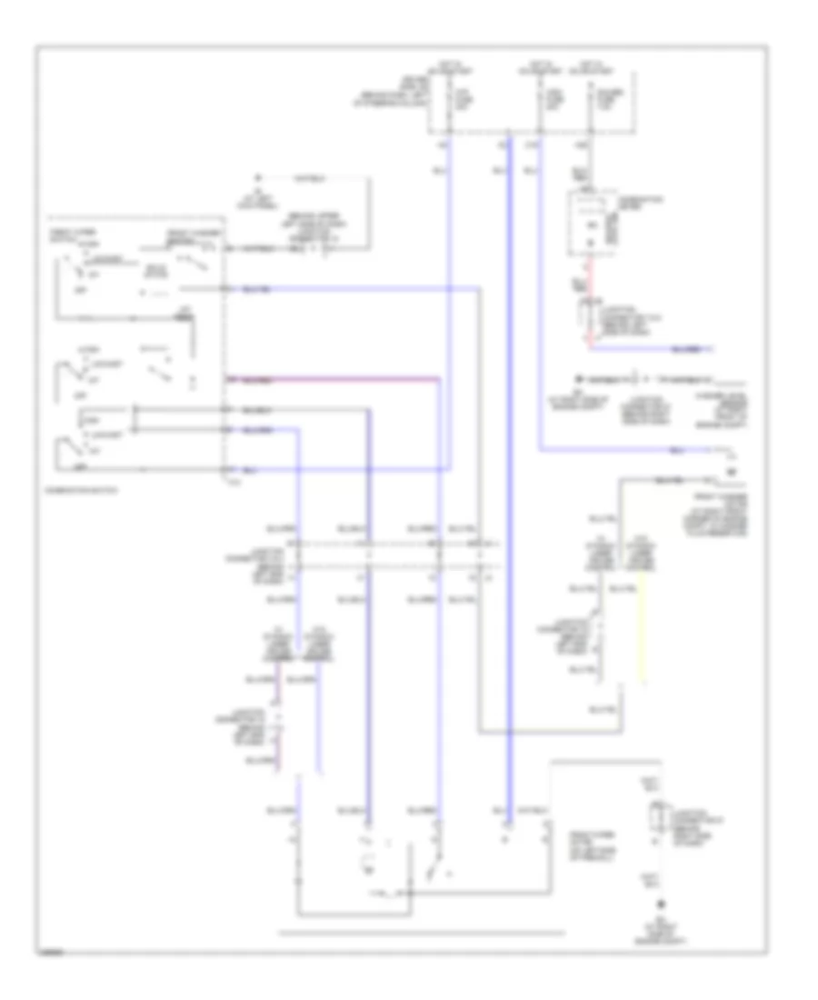 Электросхема передних стеклоочистителей дворников и омывателя лобового стекла для Toyota Sienna CE 2006