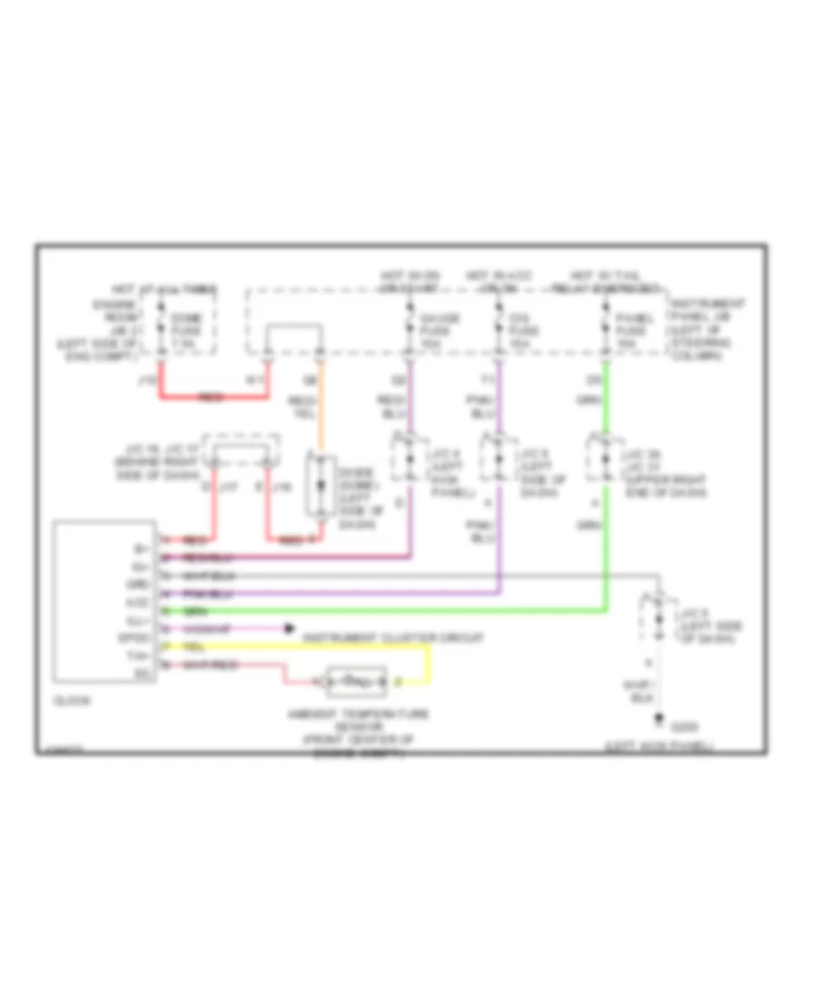 3.0L, Clock Wiring Diagram, Manual AC for Toyota Camry XLE 2000