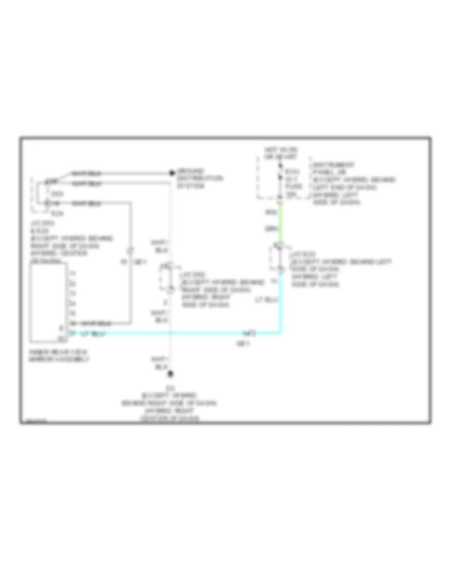 Electrochromic Mirror Wiring Diagram without Compass for Toyota Highlander Limited 2012