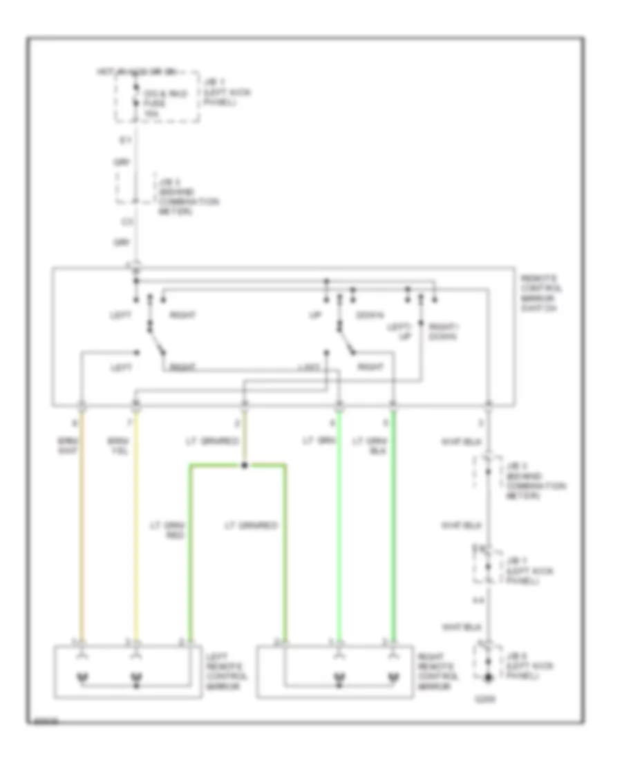 Power Mirror Wiring Diagram for Toyota Celica GT-S 1990