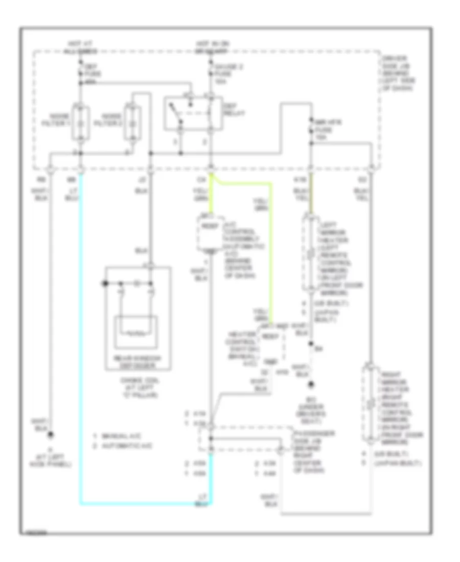 Defoggers Wiring Diagram for Toyota Camry LE 2004