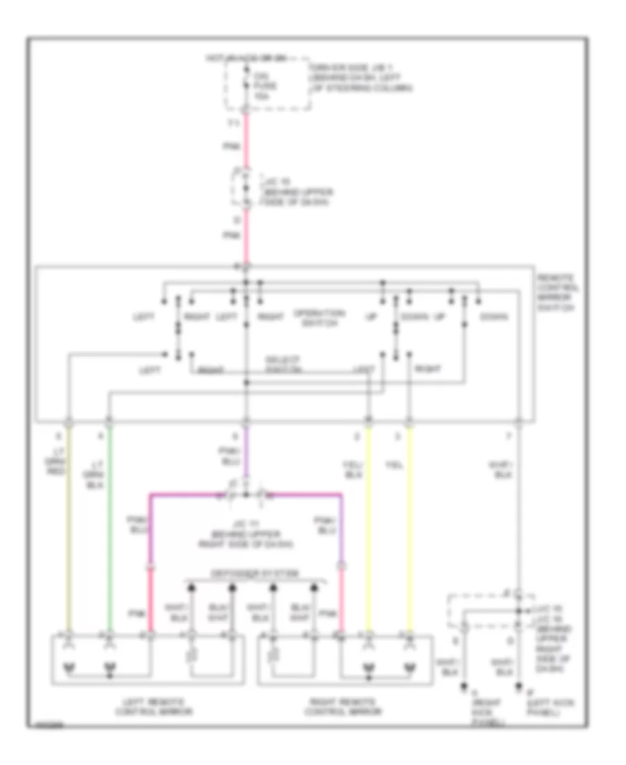 Power Mirror Wiring Diagram for Toyota Sienna LE 2002