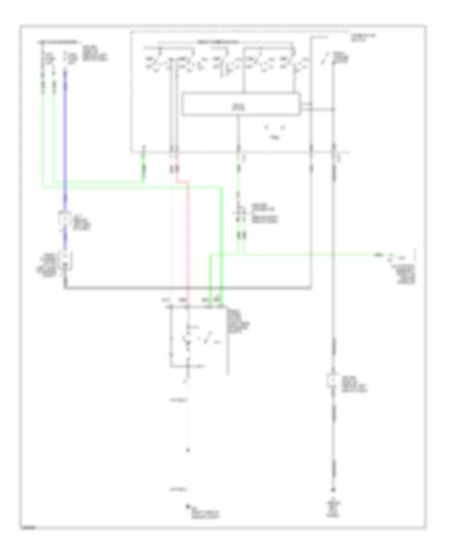Электросхема передних стеклоочистителей дворников и омывателя лобового стекла для Toyota Prius Touring 2007