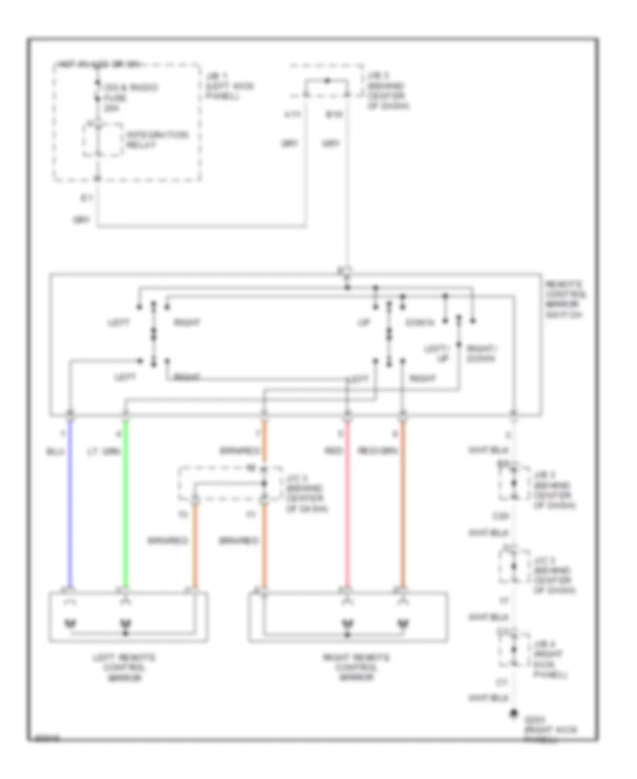 Power Mirror Wiring Diagram for Toyota Corolla LE 1993