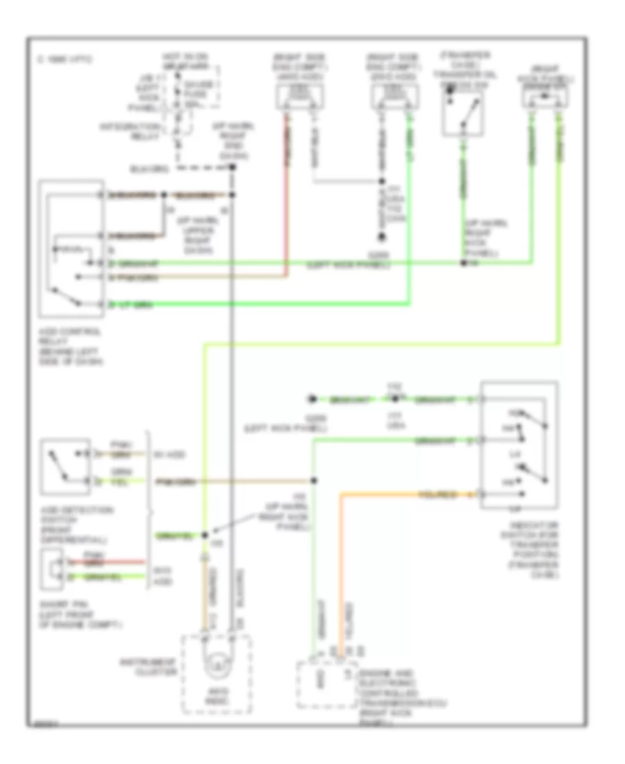 3.0L, Transfer Case Wiring Diagram, AT for Toyota 4Runner SR5 1995