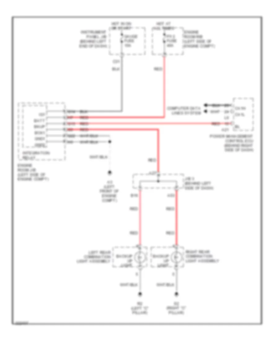 Backup Lamps Wiring Diagram for Toyota Prius 2010