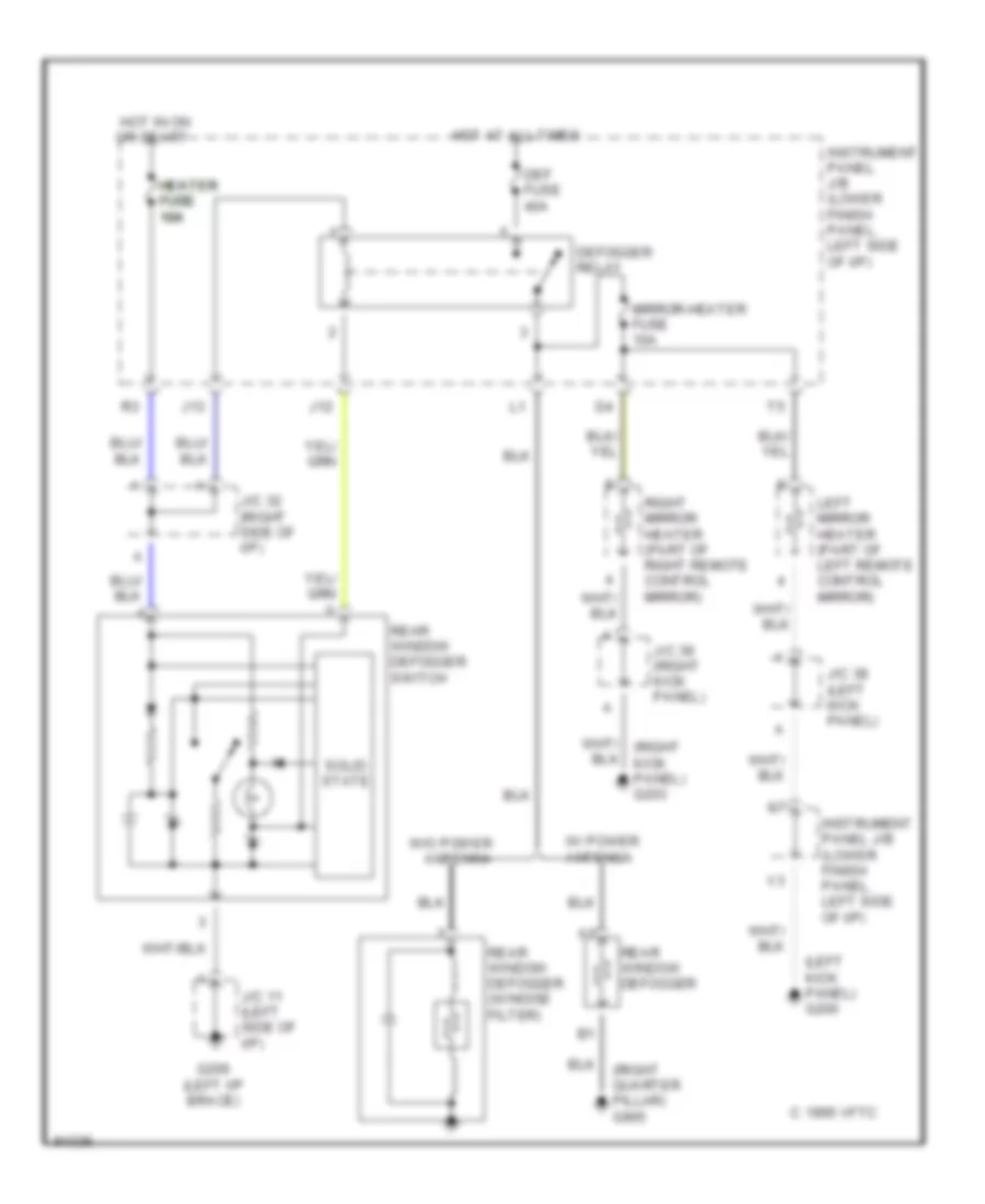 Defogger Wiring Diagram for Toyota Camry LE 1997
