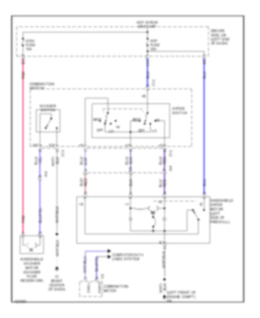 2 Speed Wiper Washer Wiring Diagram for Toyota Tacoma 2014