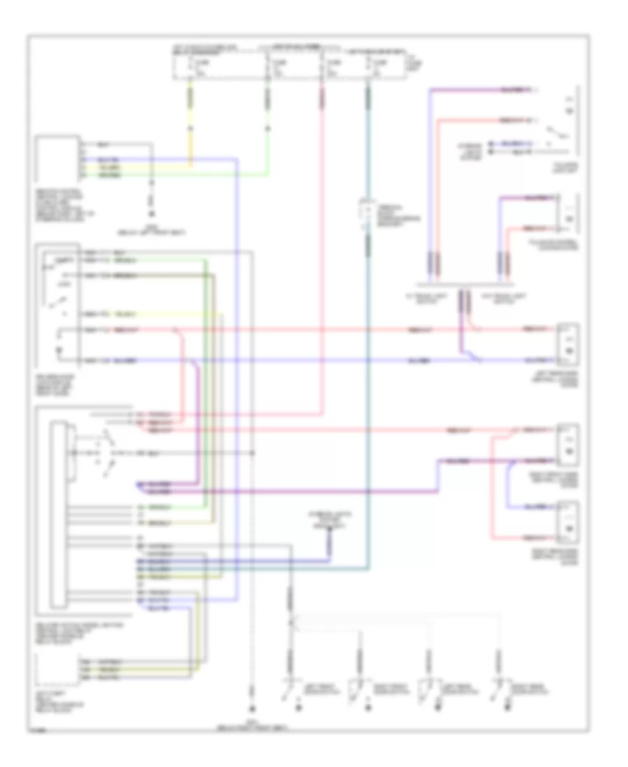 Power Door Lock Wiring Diagram, Except USA & Canada для Volvo 960 1996
