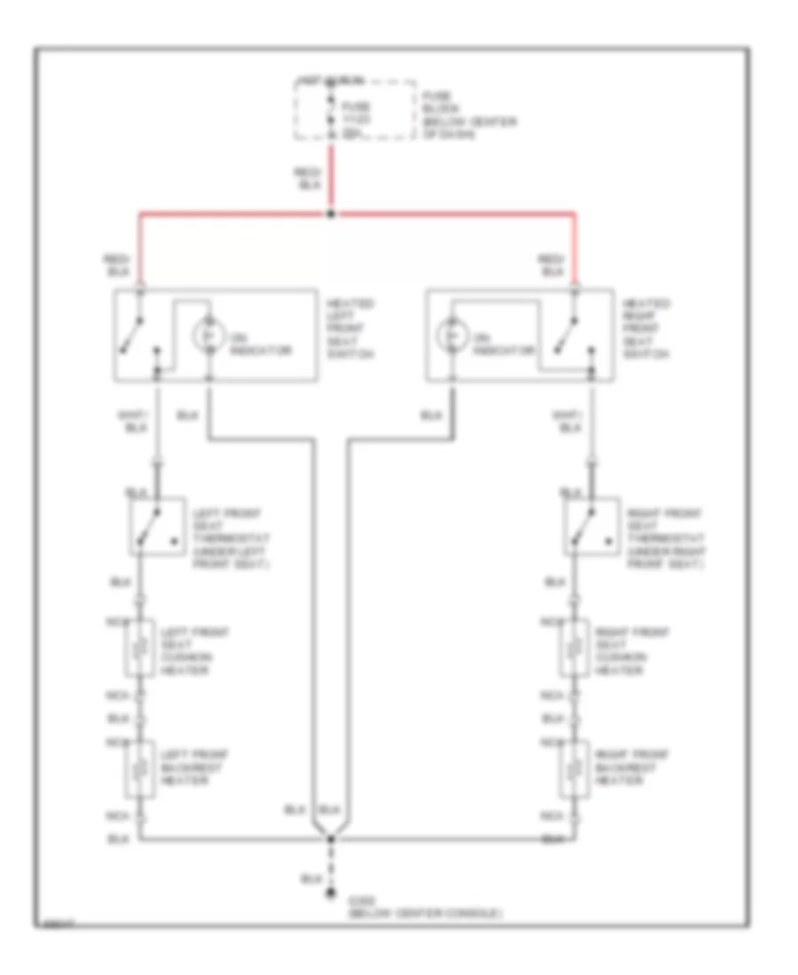 Электросхема подогрева сидений, нормальный вывод для Volvo 740 1992