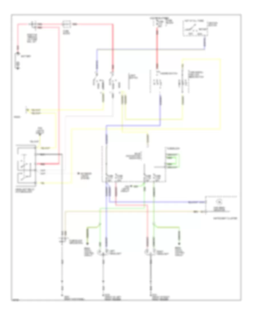 Headlamps Wiring Diagram without DRL for Volvo 940 1994