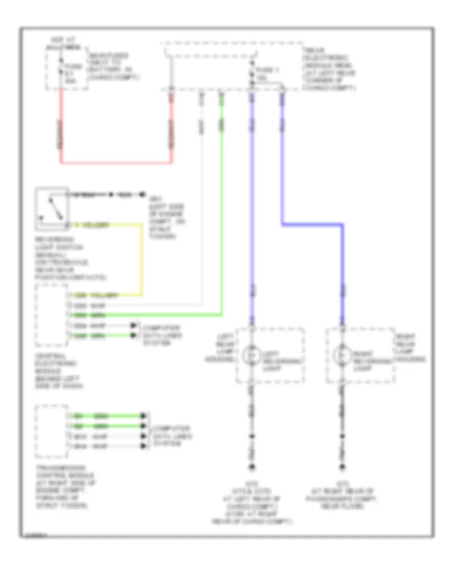 Back up Lamps Wiring Diagram for Volvo V70 R 2006