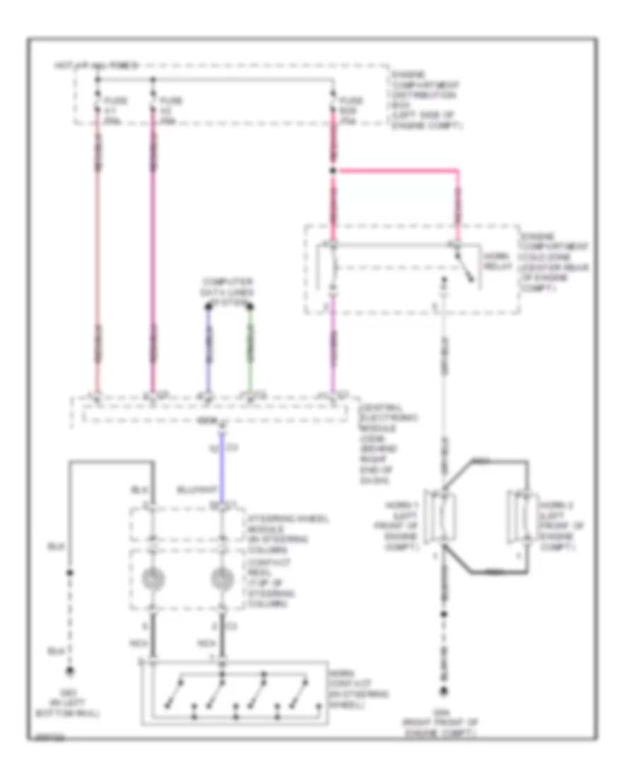 Horn Wiring Diagram for Volvo XC60 T-6 2011