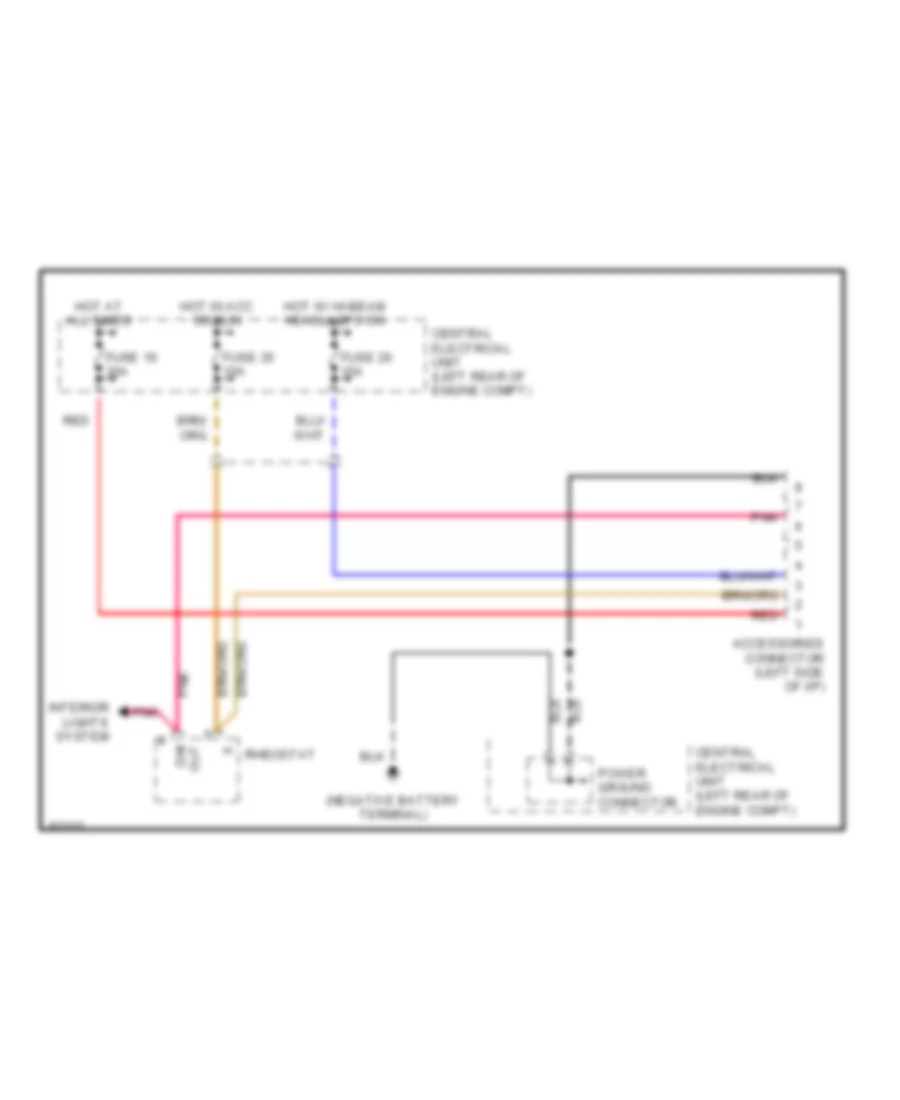 Accessories Connector Wiring Diagram, Late Production for Volvo 850 1995