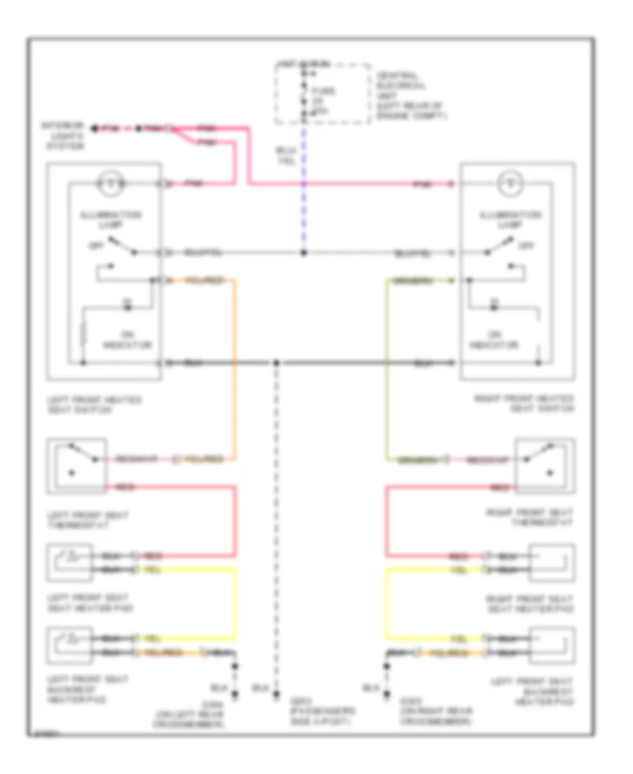 Front Seat Heater Wiring Diagram for Volvo 850 1995